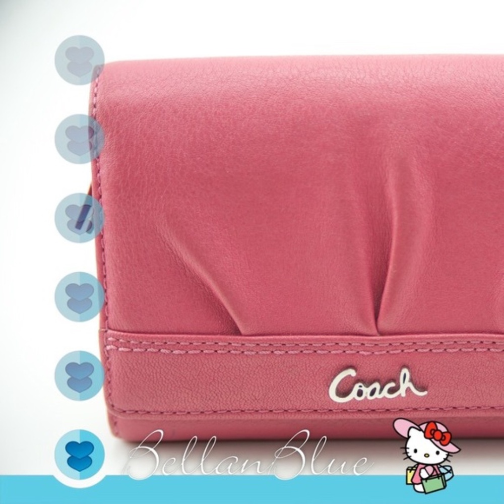 Coach Deep Pink Medium Size Leather Wallet